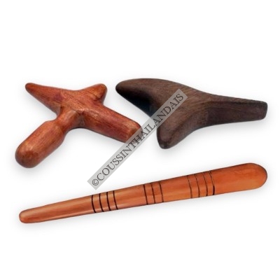 Set 3 wooden massage tools