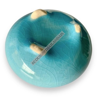 Incense burner turquoise ceramic