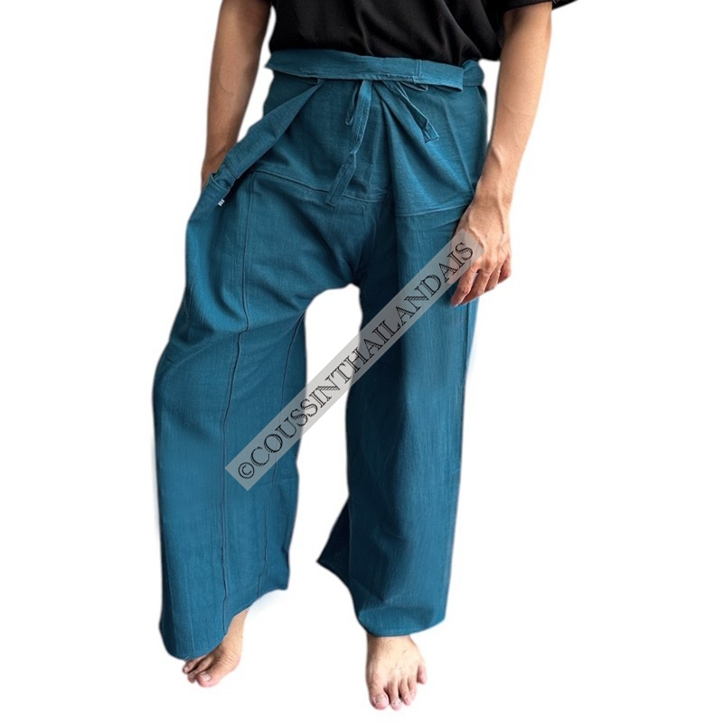 Pantalon thaïlandais bleu canard