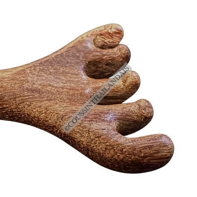 Natural wood meridian massage tool for the head
