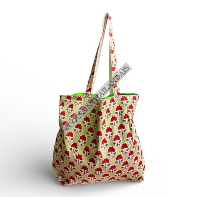 Sac cabas femme fleuri en coton - Sac fourre-tout tendance