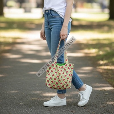 Sac cabas femme fleuri en coton - Sac fourre-tout tendance