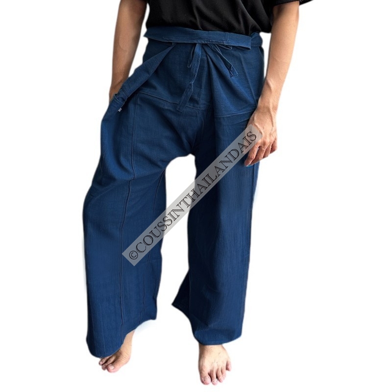 Pantalon thaïlandais bleu indigo