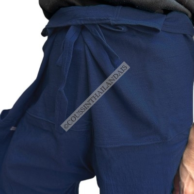 Pantalon thaïlandais bleu indigo